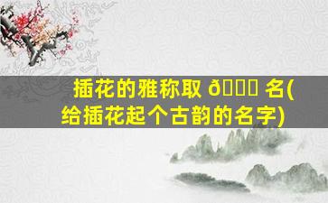插花的雅称取 🐟 名(给插花起个古韵的名字)